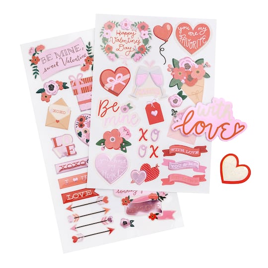 12 Pack: Valentine&#x27;s Day Holiday Stickers by Recollections&#x2122;